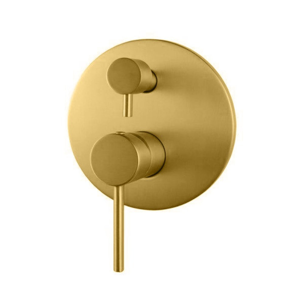 AQUAPERLA LUCID PIN WALL MIXER WITH DIVERTER 160MM BRUSHED BRASS