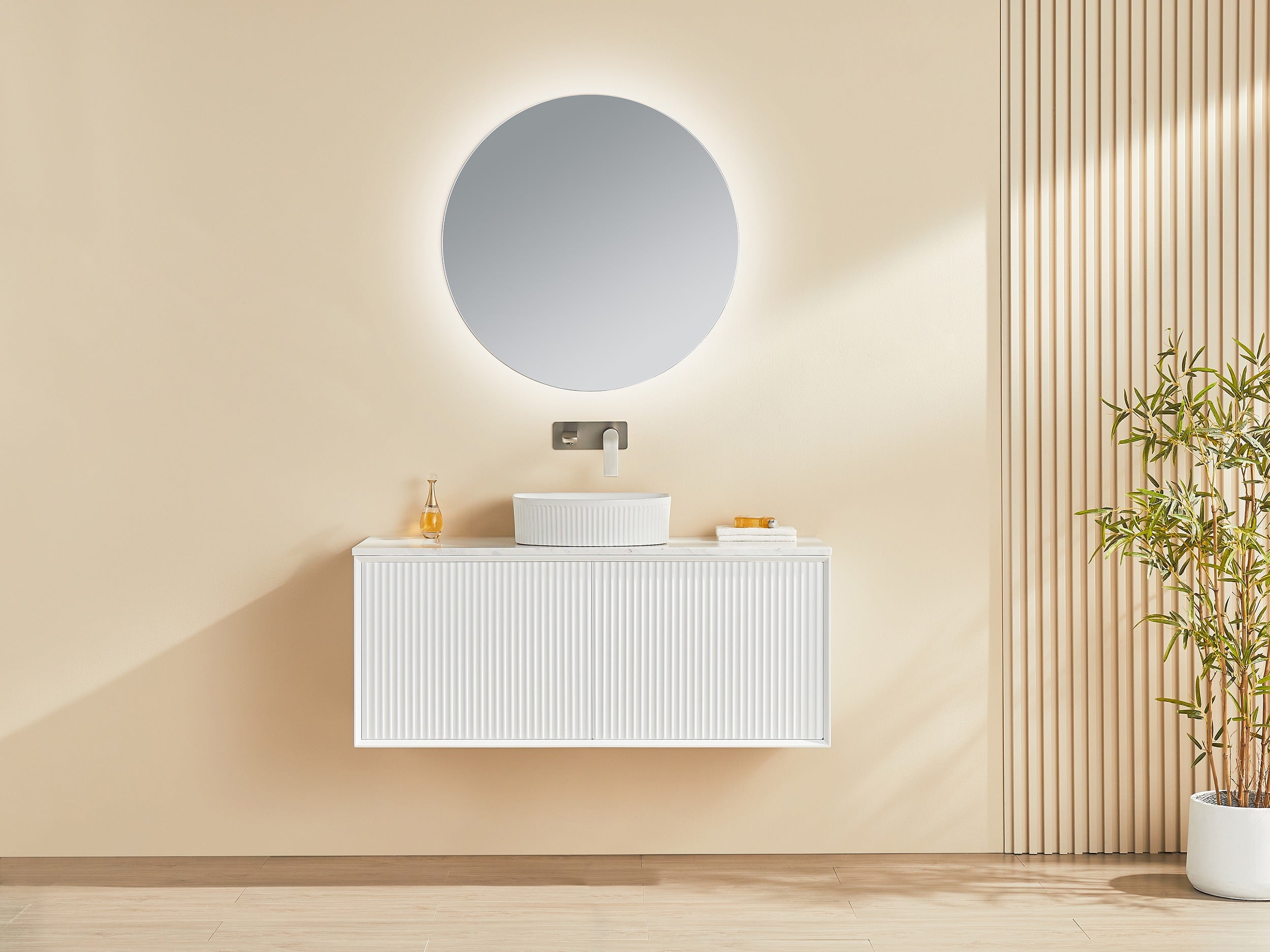 CETO KIRRIBILLI MATTE WHITE 1200MM SINGLE BOWL WALL HUNG VANITY