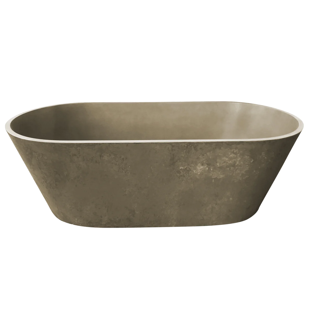 VEROTTI NEW YORK FREESTANDING CONCRETE BATH MATTE GREY 1800MM