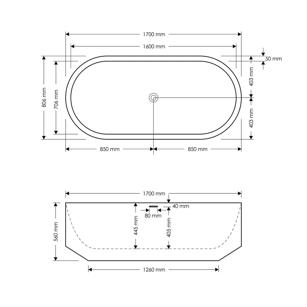 MADU EDEN FREESTANDING BATHTUB TERRAZO STONE GREY 1700MM