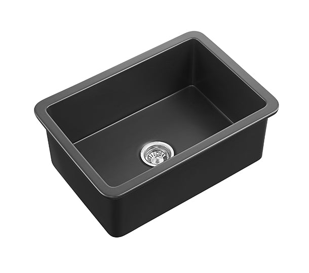 CETO CAMDEN SINGLE BOWL FIRECLAY KITCHEN SINK GLOSS WHITE 677MM