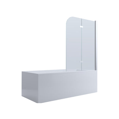 BELLA VISTA FRAMELESS DOUBLE SWINGING BATH SHOWER SCREEN CHROME