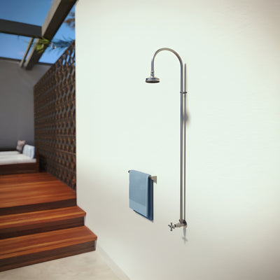 RAINWARE BRIBIE WALL MOUNTED OUTDOOR COLD SHOWER STAINLESS STEEL
