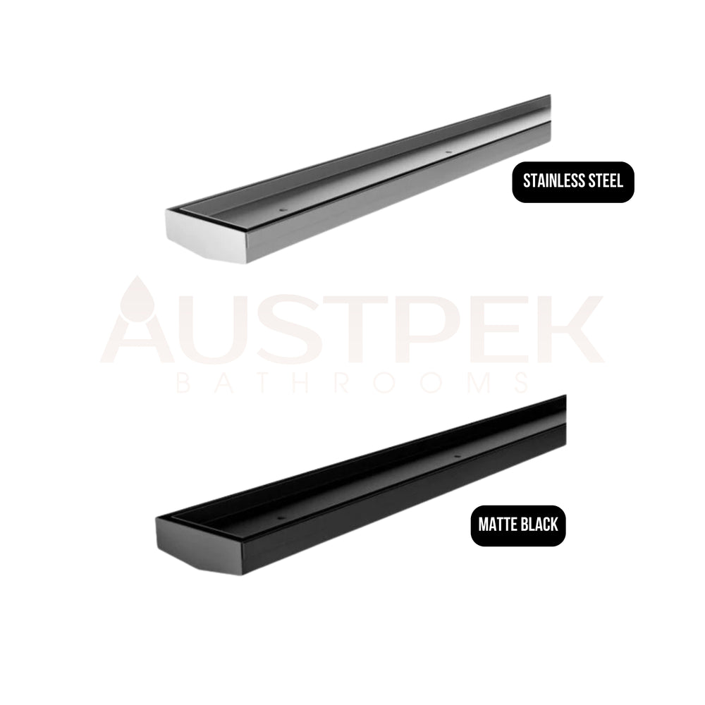PHOENIX V MATTE BLACK 65MM CHANNEL DRAIN TI 75MM OUTLET 600MM, 750MM, 900MM AND 1200MM