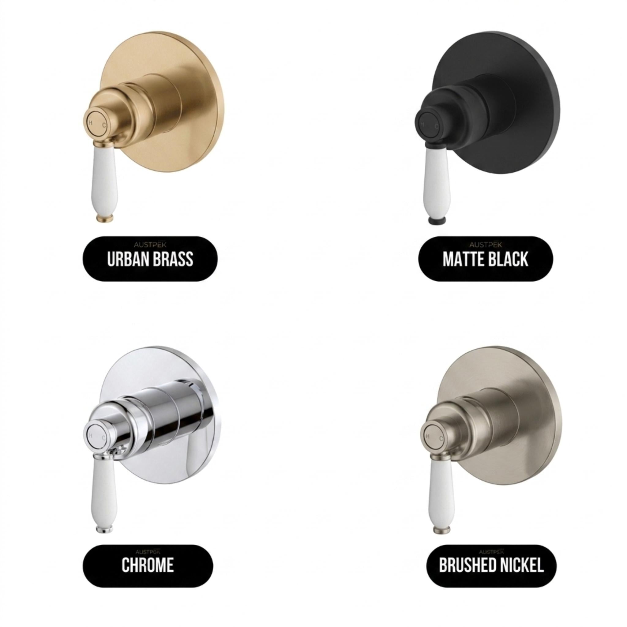 FIENZA ELEANOR WALL MIXER CERAMIC HANDLE BRUSHED NICKEL