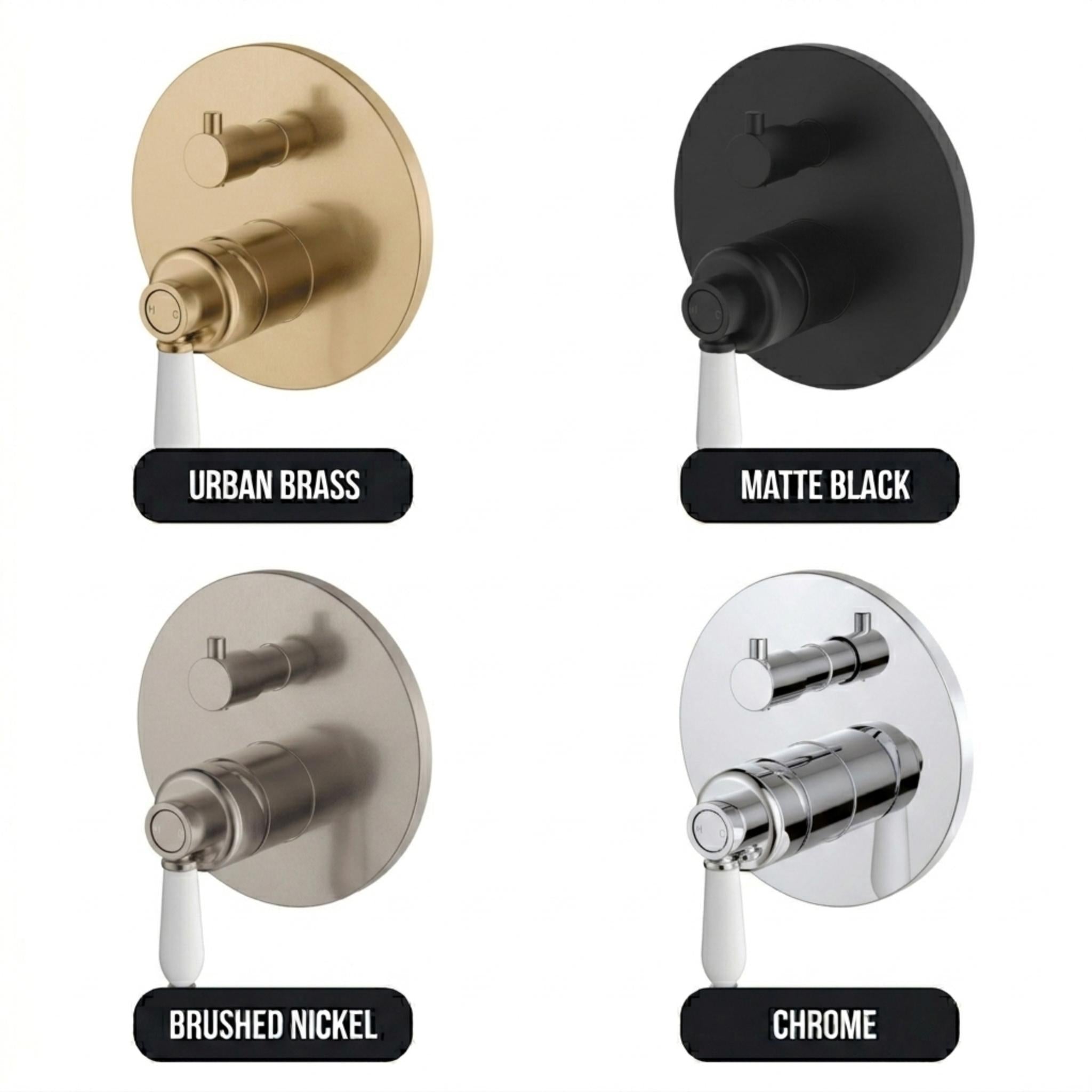 FIENZA ELEANOR WALL DIVERTER MIXER CERAMIC HANDLE CHROME