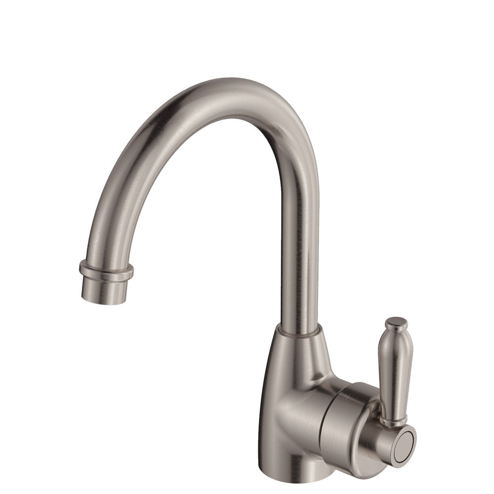 FIENZA ELEANOR GOOSENECK BASIN MIXER 264MM BRUSHED NICKEL