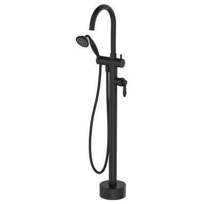 FIENZA ELEANOR FLOOR STANDING BATH MIXER WITH HAND SHOWER MATTE BLACK