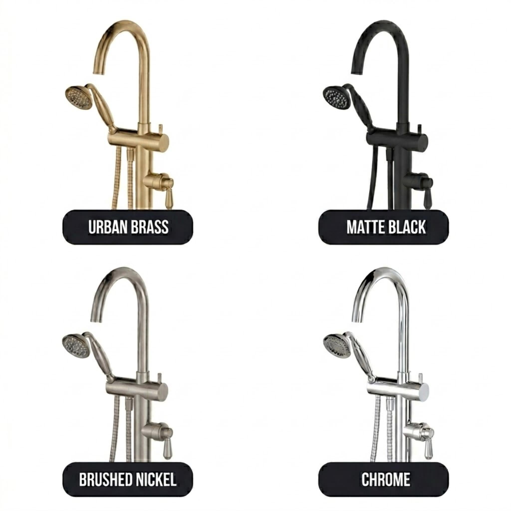 FIENZA ELEANOR FLOOR STANDING BATH MIXER WITH HAND SHOWER CHROME