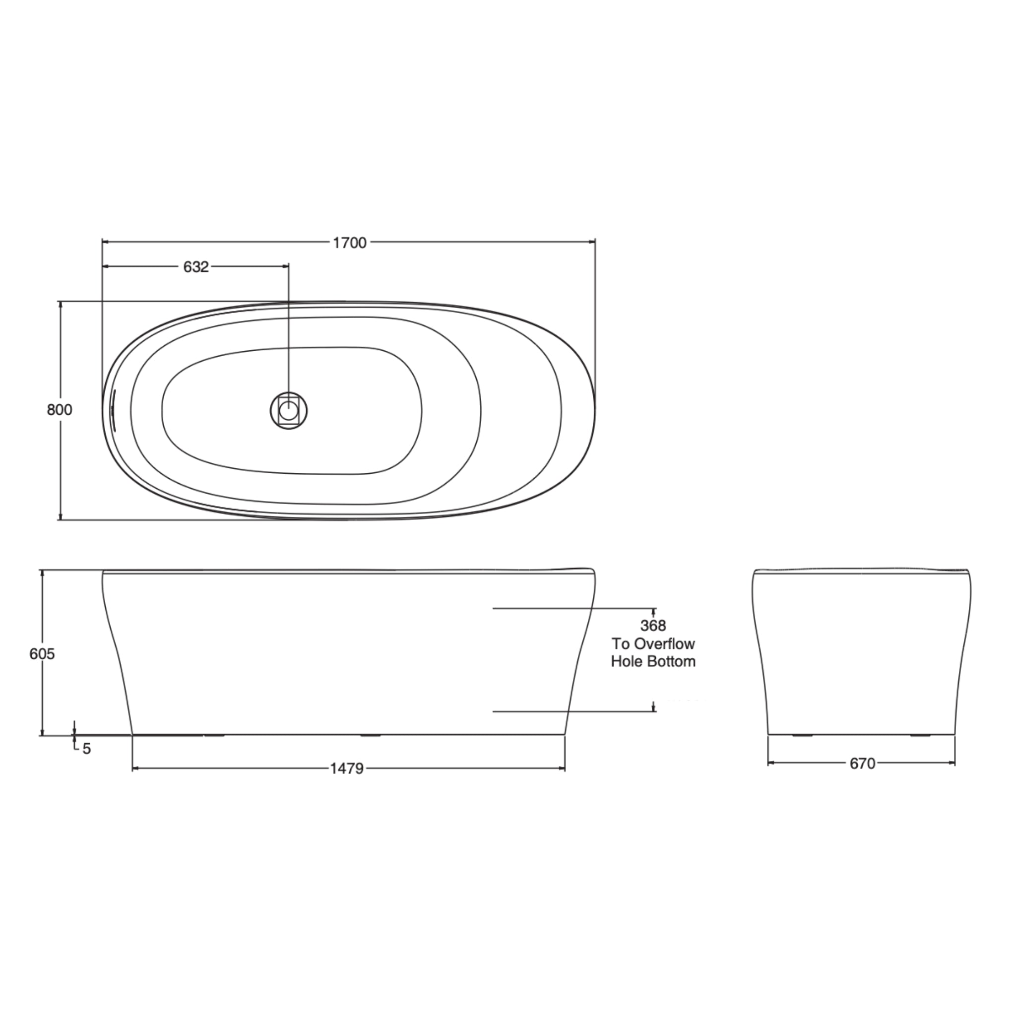 KOHLER KARING LITHOCAST FREESTANDING BATHTUB GLOSS WHITE (AVAILABLE IN 1600MM AND 1700MM)