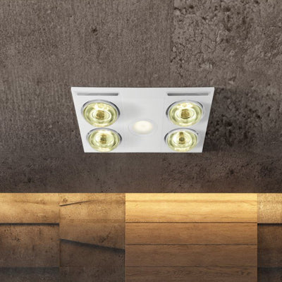 EGLO HEATFLOW 3-IN-1 BATHROOM FAN AND LED LIGHT WHITE