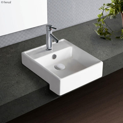 FIENZA HELEN JUNIOR SEMI-RECESSED BASIN GLOSS WHITE 415MM
