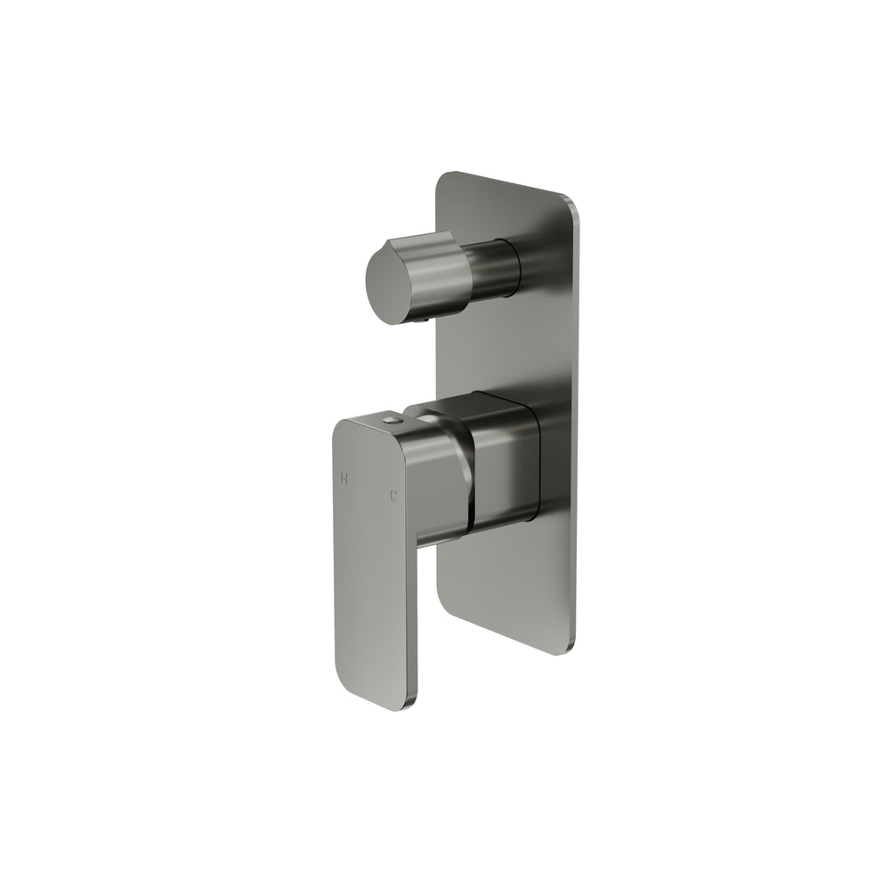 LINSOL ZIA WALL MIXER WITH DIVERTER 177MM GUN METAL