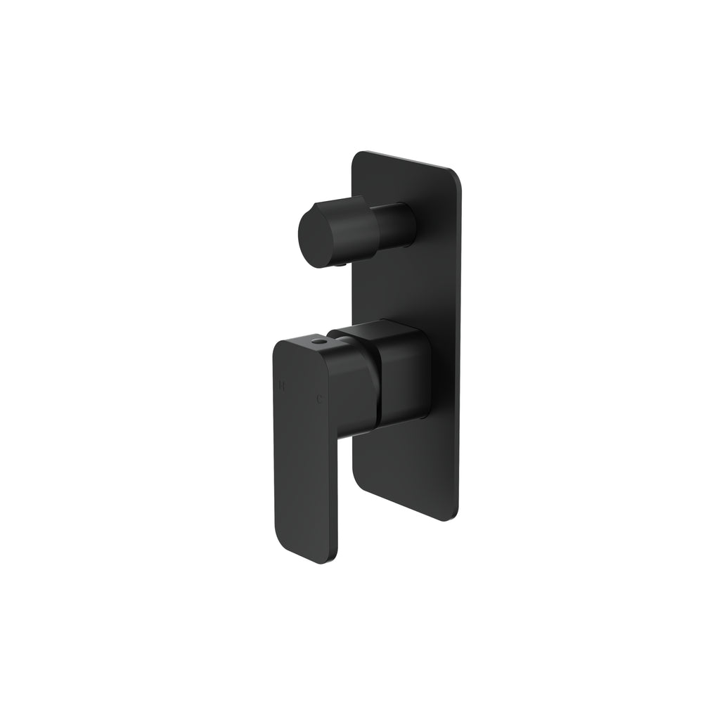 LINSOL ZIA WALL MIXER WITH DIVERTER 177MM MATTE BLACK
