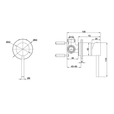 LINSOL GIGI S2 LEAD FREE WALL MIXER BRUSHED BRASS