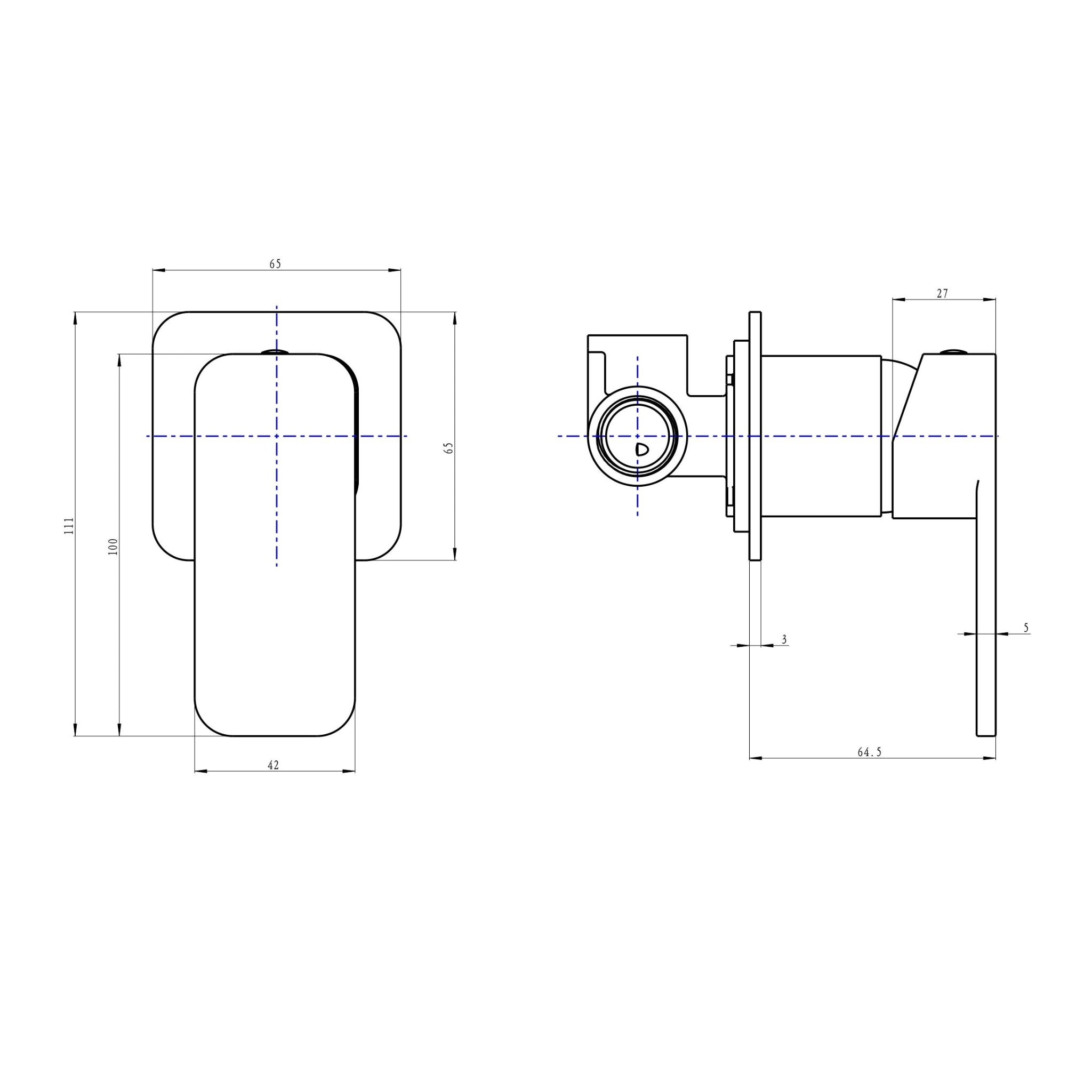 LINSOL ZIA WALL MIXER 111MM CHROME
