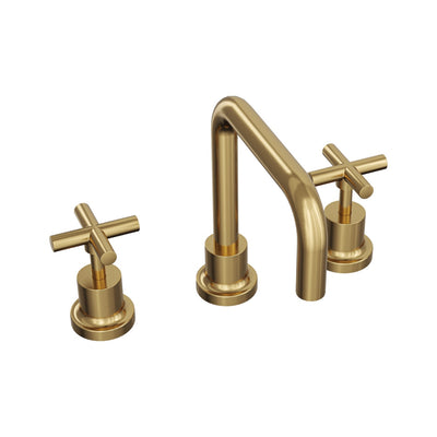 LINSOL TRE CROSS HANDLE BASIN SET BRUSHED BRASS
