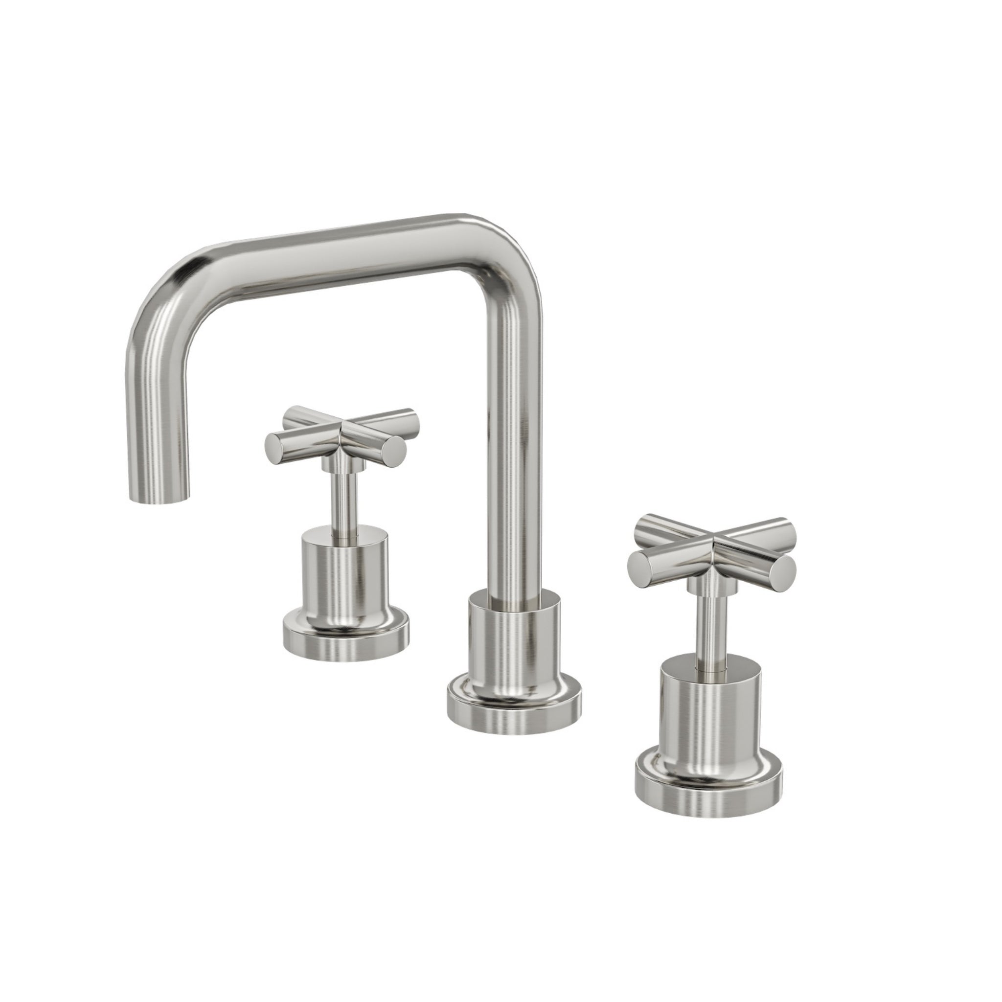 LINSOL TRE CROSS HANDLE BASIN SET BRUSHED NICKEL