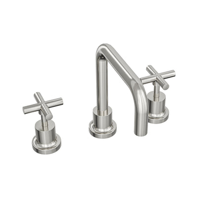 LINSOL TRE CROSS HANDLE BASIN SET BRUSHED NICKEL