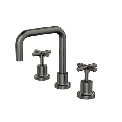 LINSOL TRE CROSS HANDLE BASIN SET GUN METAL
