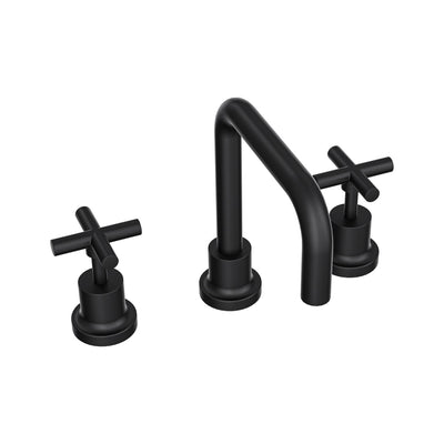 LINSOL TRE CROSS HANDLE BASIN SET MATTE BLACK
