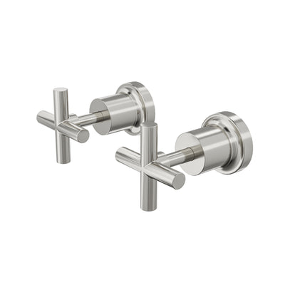 LINSOL TRE CROSS HANDLE WALL TOP ASSEMBLIES BRUSHED NICKEL