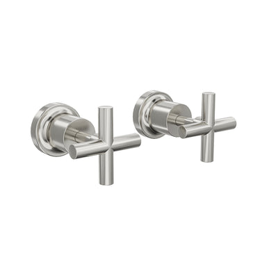 LINSOL TRE CROSS HANDLE WALL TOP ASSEMBLIES BRUSHED NICKEL