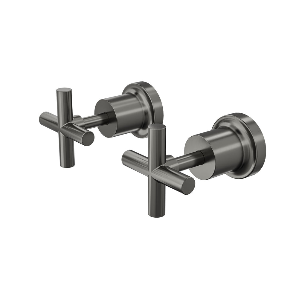 LINSOL TRE CROSS HANDLE WALL TOP ASSEMBLIES GUN METAL