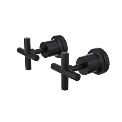 LINSOL TRE CROSS HANDLE WALL TOP ASSEMBLIES MATTE BLACK