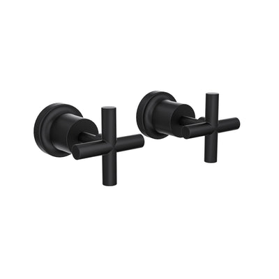 LINSOL TRE CROSS HANDLE WALL TOP ASSEMBLIES MATTE BLACK