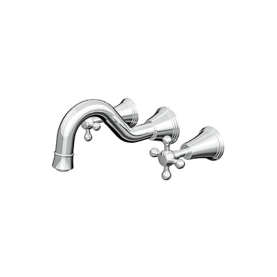 LINSOL VINTAGE CROSS HANDLE BATH SET CHROME