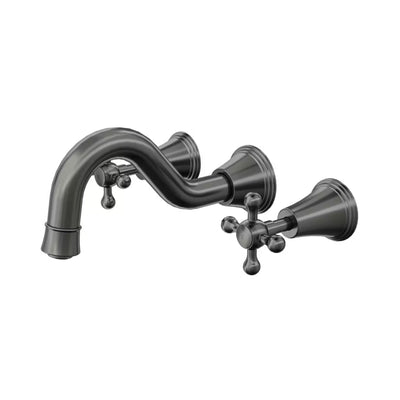 LINSOL VINTAGE CROSS HANDLE BATH SET GUN METAL