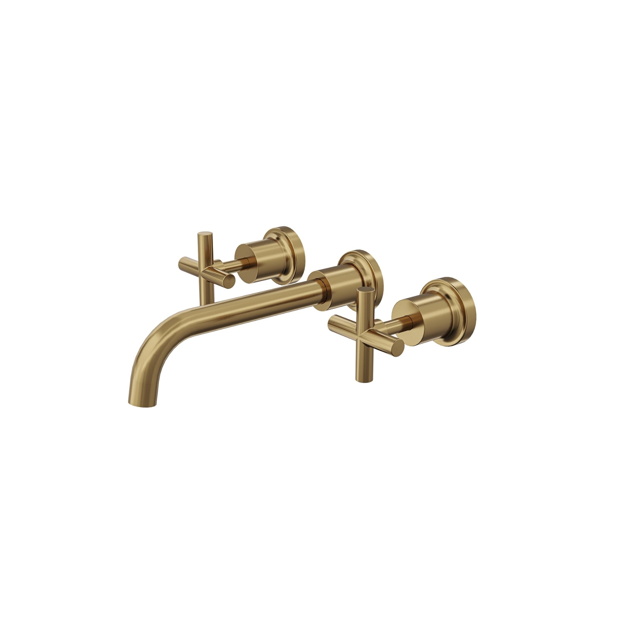 LINSOL TRE CROSS HANDLE BATH SET BRUSHED BRASS
