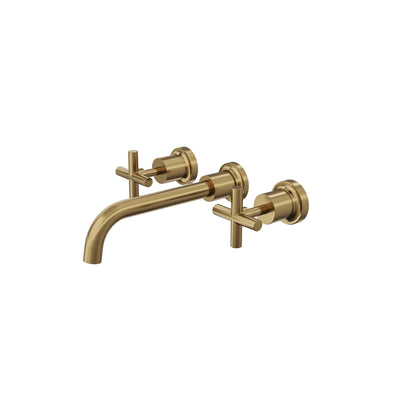 LINSOL TRE CROSS HANDLE BATH SET BRUSHED BRASS