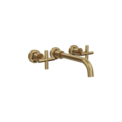LINSOL TRE CROSS HANDLE BATH SET BRUSHED BRASS