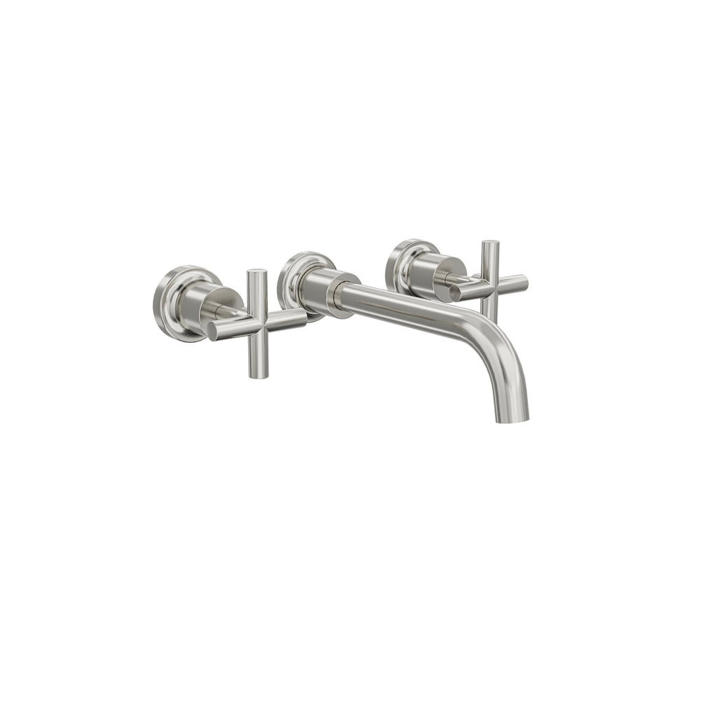 LINSOL TRE CROSS HANDLE BATH SET BRUSHED NICKEL