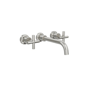 LINSOL TRE CROSS HANDLE BATH SET BRUSHED NICKEL