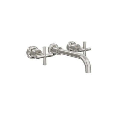 LINSOL TRE CROSS HANDLE BATH SET BRUSHED NICKEL