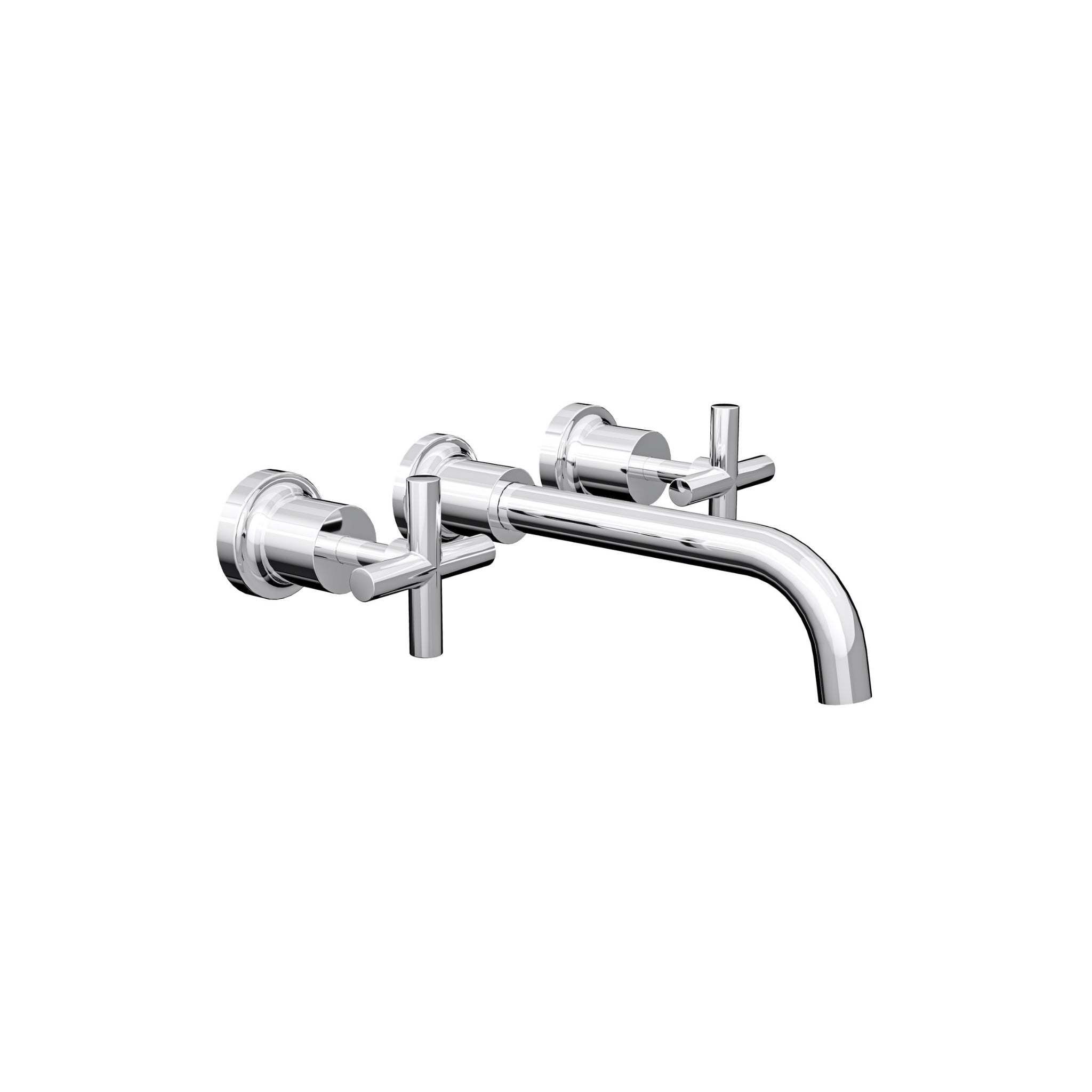 LINSOL TRE CROSS HANDLE BATH SET CHROME