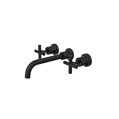 LINSOL TRE CROSS HANDLE BATH SET MATTE BLACK