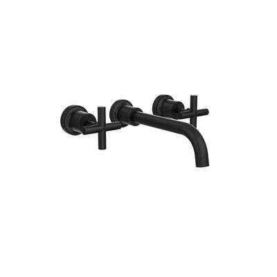 LINSOL TRE CROSS HANDLE BATH SET MATTE BLACK