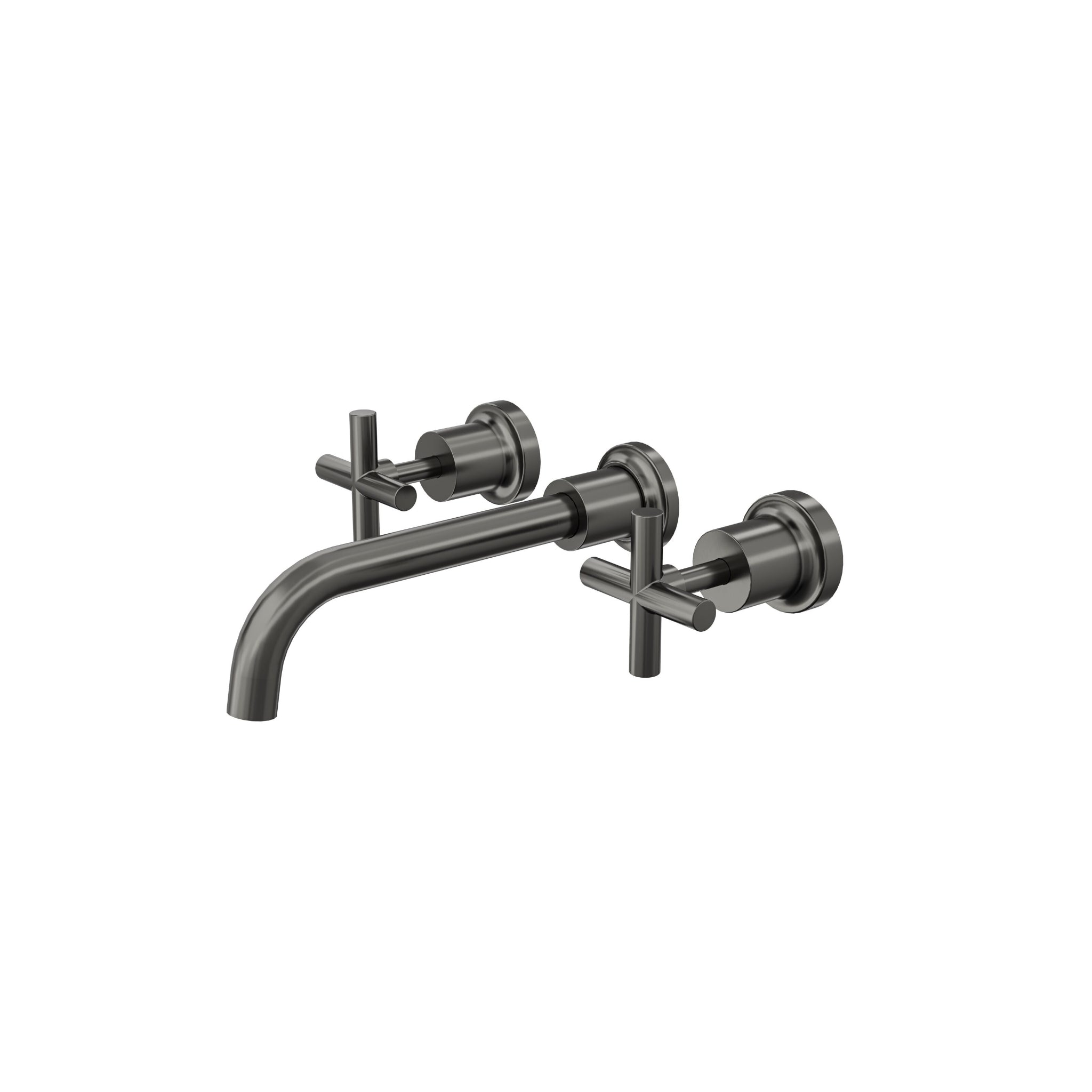 LINSOL TRE CROSS HANDLE BATH SET GUN METAL