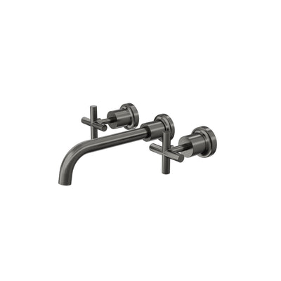 LINSOL TRE CROSS HANDLE BATH SET GUN METAL