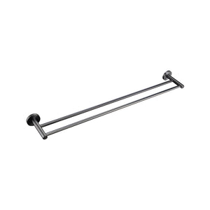 LINSOL LUX S2 NON HEATED DOUBLE TOWEL RAIL 800MM GUN METAL