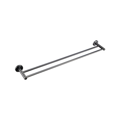 LINSOL LUX S2 LEAD FREE NON HEATED DOUBLE TOWEL RAIL 800MM GUN METAL
