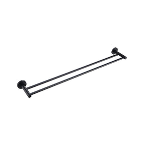 LINSOL LUX S2 NON HEATED DOUBLE TOWEL RAIL 800MM MATTE BLACK
