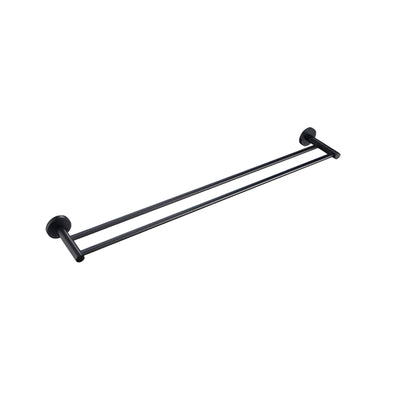 LINSOL LUX S2 LEAD FREE NON HEATED DOUBLE TOWEL RAIL 800MM MATTE BLACK