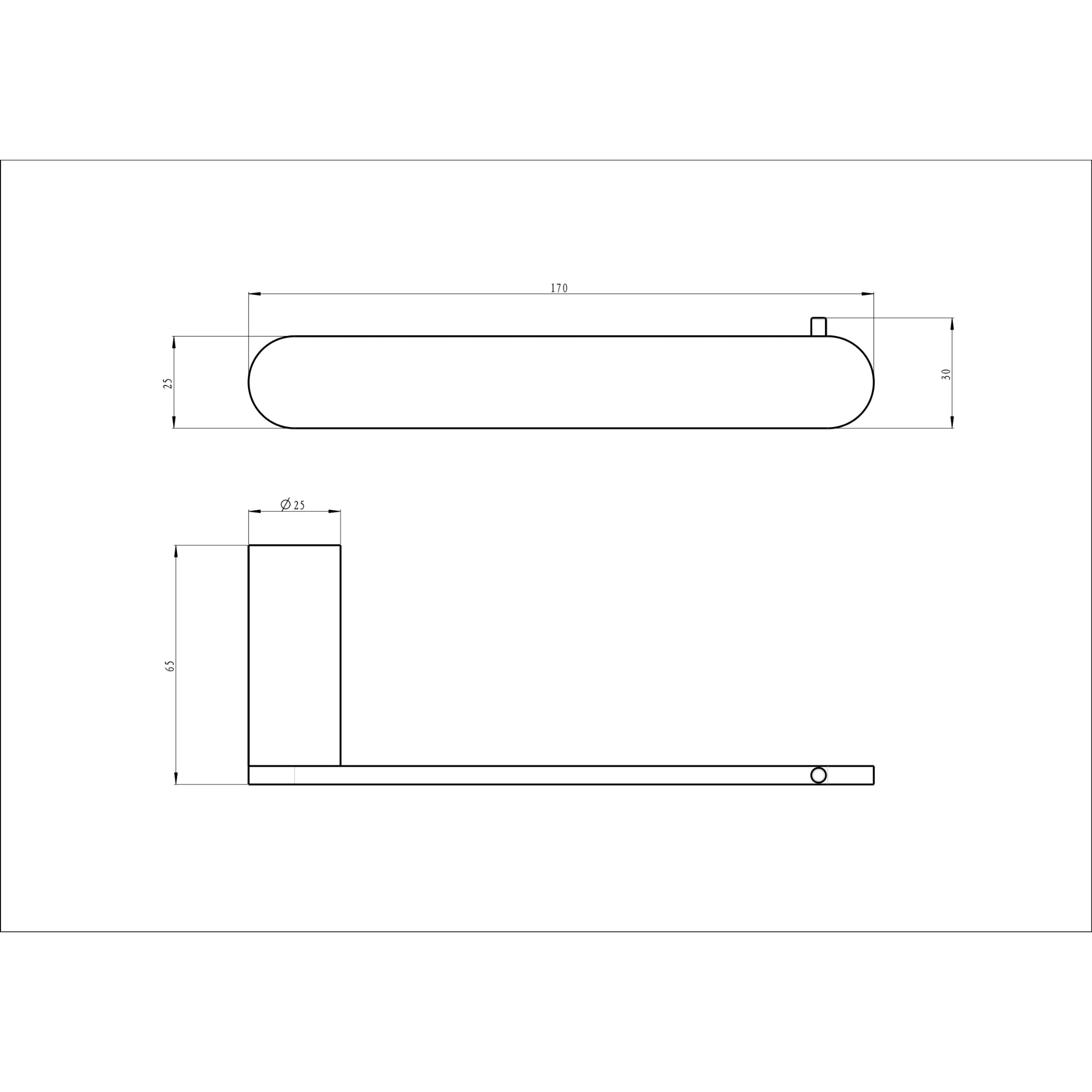 LINSOL CIRCLE TOILET ROLL HOLDER MATTE BLACK