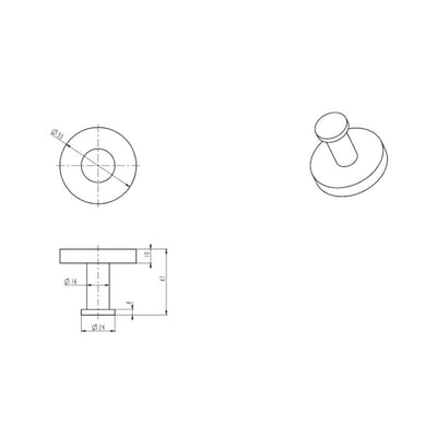 LINSOL LUX S2 LEAD FREE SINGLE ROBE HOOK CHROME