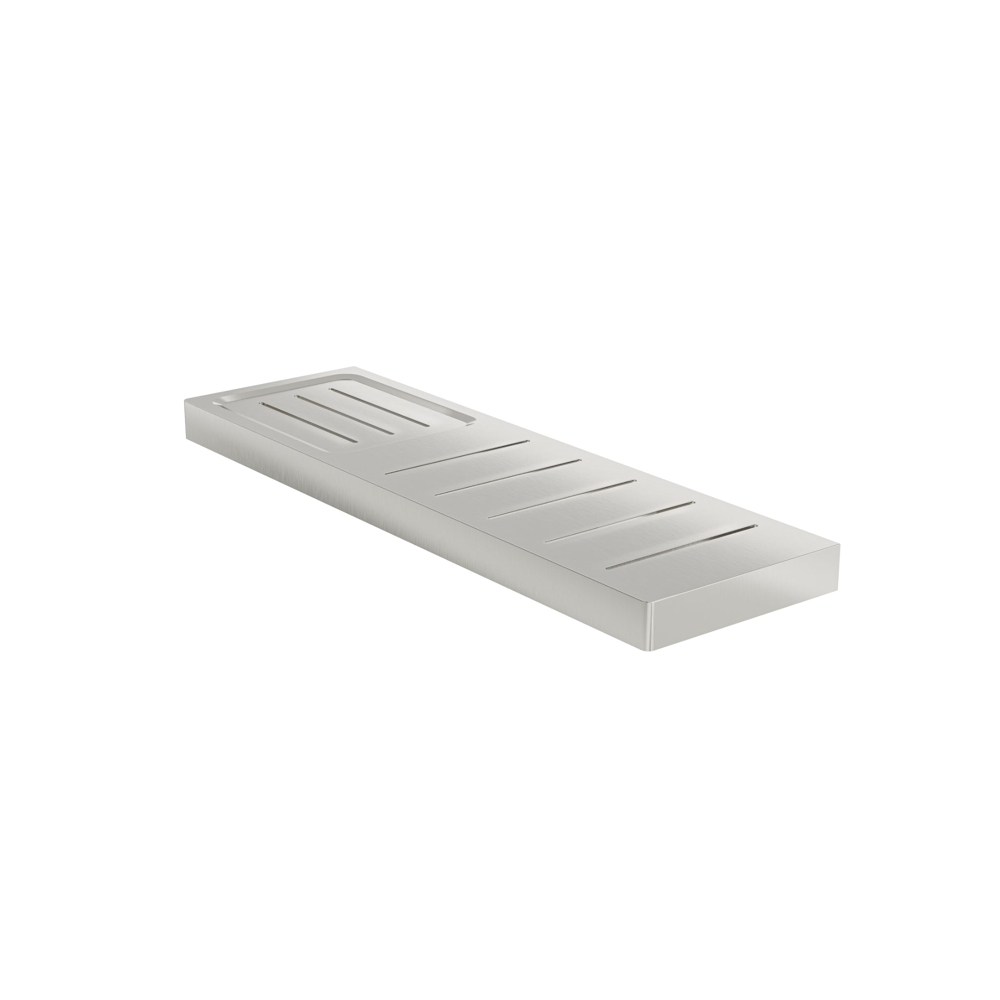 LINSOL CIRCLE LEAD FREE METAL SHELF WITH SOAP DISH BRUSHED NICKEL